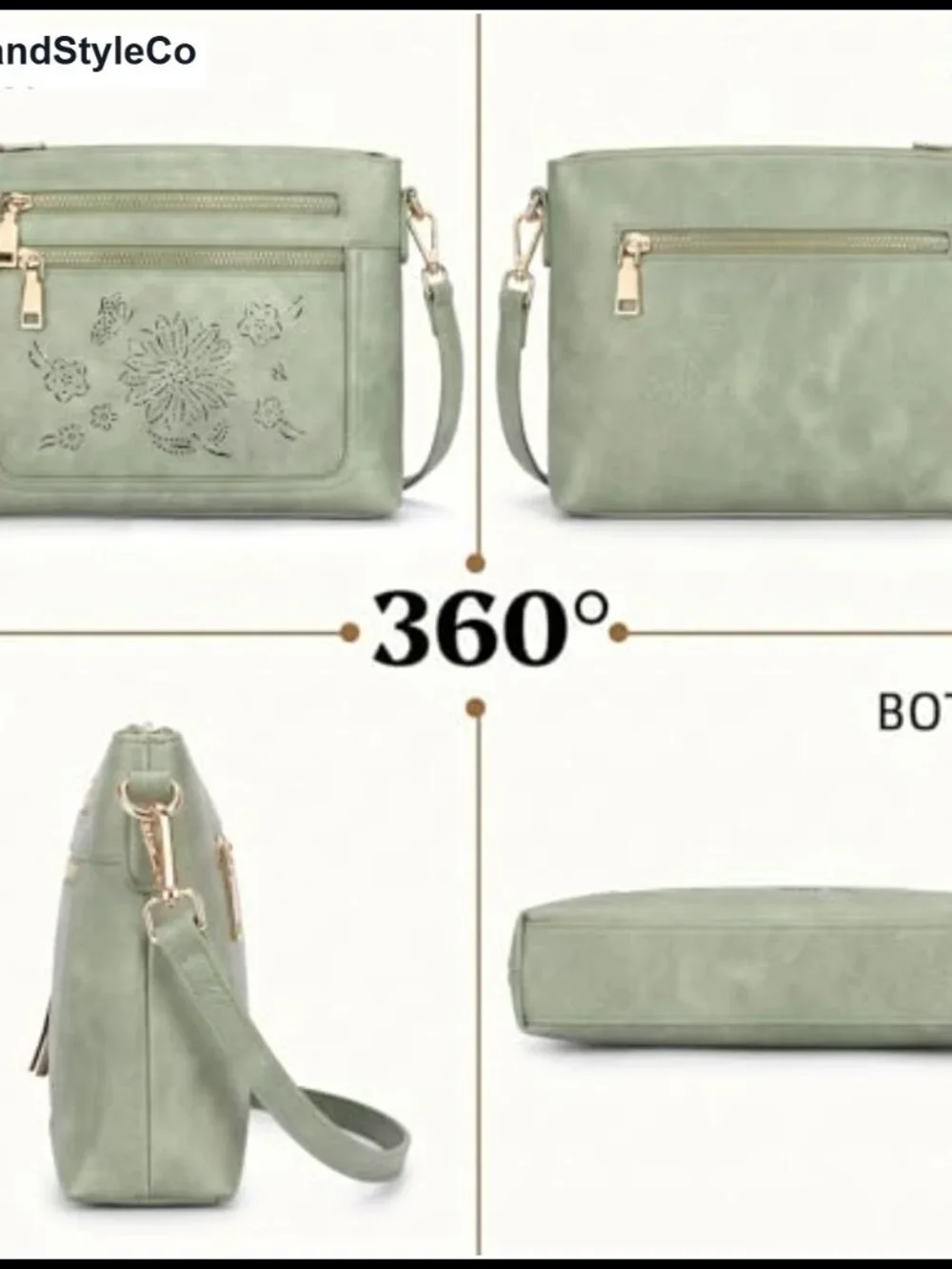 Vegan Leather Small Crossbody Bag with Tassel Multi Pocket